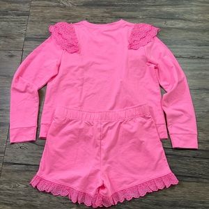 Lilly Pulitzer Deva Sweatshirt and Kylar Eyelet Embroidered Knit Shorts